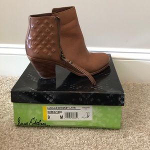 Sam Edelman Lucille Bootie in Whiskey Leather